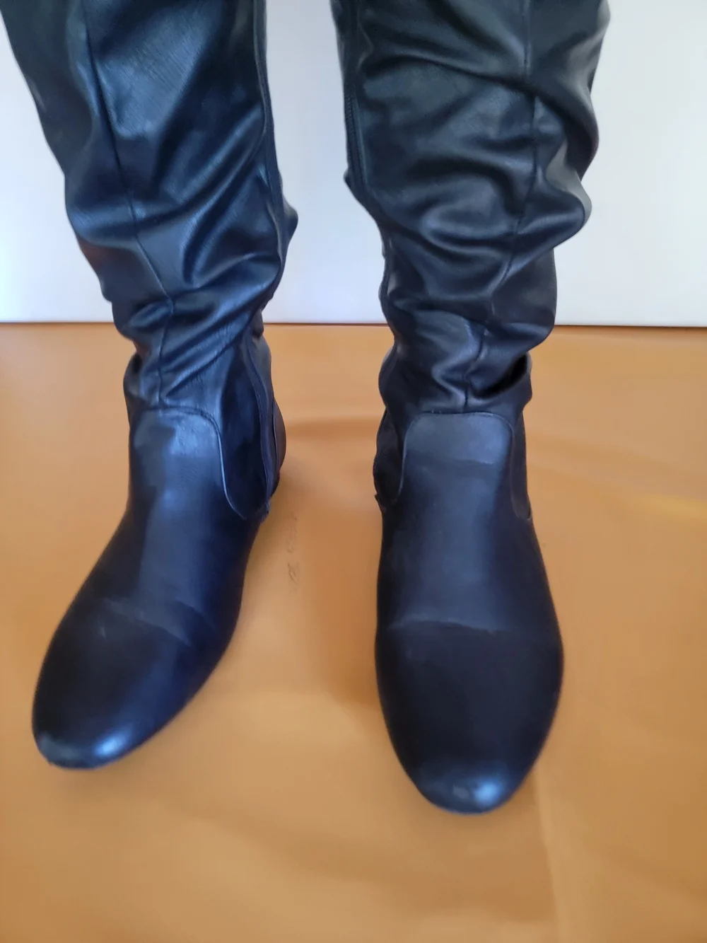 Tall Black Women's Buckle Knee-High Boots